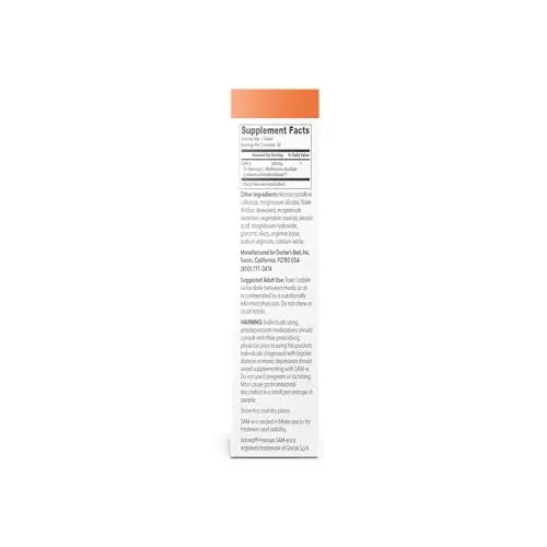 Doctor's Best SAM-e Mood & Joint Support & Liver Health (Pharmaceutical Grade/Non-GMO/Gluten Free/Vegetarian), Tablet, 60 Count (Pack of 1) Doctor's BEST uk supplements