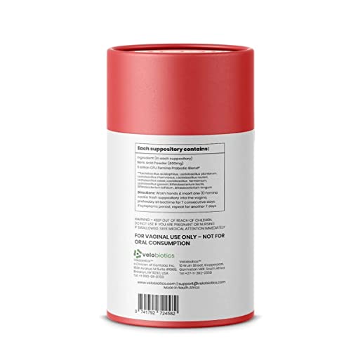 Femina Probiotics Cookie Fresh with 600mg Boric Acid for BV Control 20-Count with Applicator Velobiotics uk supplements