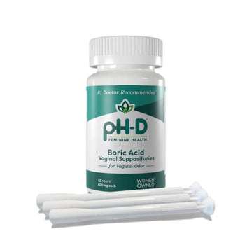 pH-D Feminine Health - Boric Acid Starter Bundle - pH-D Boric Acid Vaginal Suppositories 12 Count pH-D Feminine Health Support uk supplements