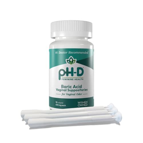 pH-D Feminine Health - Boric Acid Starter Bundle - pH-D Boric Acid Vaginal Suppositories 12 Count pH-D Feminine Health Support uk supplements