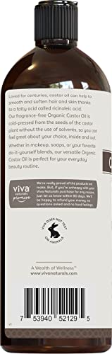 Viva Naturals Organic Castor Oil, 16 fl oz - Cold Pressed Castor Oil for Skin, Hair and Lashes - Traditionally Viva Naturals uk supplements