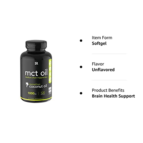 Sports Research Keto MCT Oil Capsules derived from Coconut Oil | Keto Fuel for The Brain Sports Research uk supplements