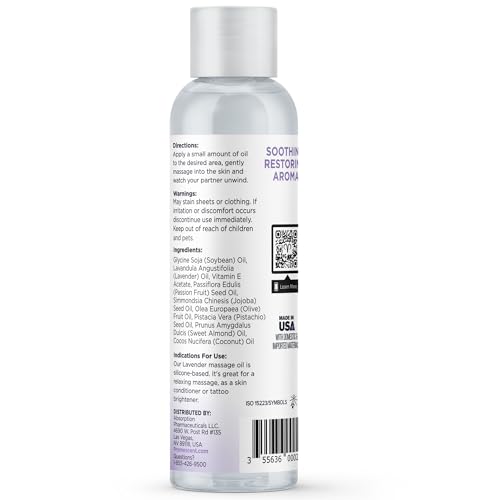 Promescent Lavender Massage Oil for Massage Therapy, Massage Oils for Date Night, Premium Lavender Body Oil for Men & Women to Relieve Stress & Sore Muscles, Essential Oils for Skin (4 oz) Promescent uk supplements