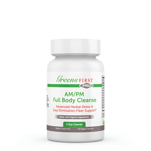 Greens First Full Body AM/PM Cleanse, 20 Veggie Capsules – Supplement for Natural Detox Greens First uk supplements