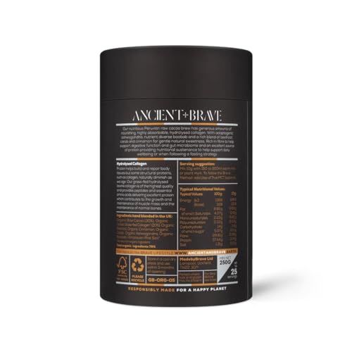 Ancient + Brave - Cacao + Collagen Powder 250g - Peruvian Raw Cacao Hot Chocolate with Grass-Fed Hydrolysed Bovine Collagen Ancient + Brave uk supplements
