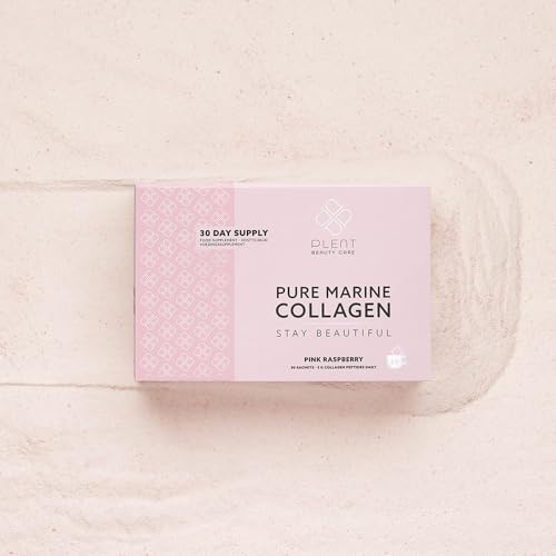 Plent Pure Marine Collagen Pink Raspberry - Stay Beautiful - 5G Collagen Peptides Daily - 30 Sachets Plent uk supplements