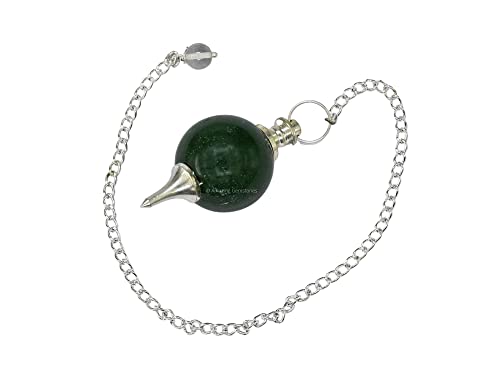 Green Aventurine Crystal Ball Pendulum for Divination - Dowsing Pendulum Necklace with Chain Amazing Gemstone uk supplements