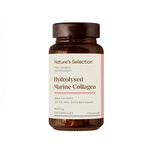Pure Hydrolysed Marine Collagen Capsules 2400mg - Collagen Tablets High Strength Collagen Nature's Selection uk supplements