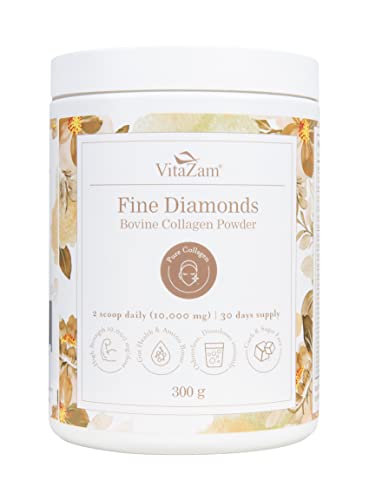 Vitazam Fine Diamond Bovine Collagen Powder - Hydrolyzed Type 1 & 3 Collagen Powder Protein VitaZam uk supplements