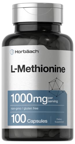 L Methionine 1000mg | 100 Capsules | Non-GMO, Gluten Free | Free Form Supplement Horbäach uk supplements