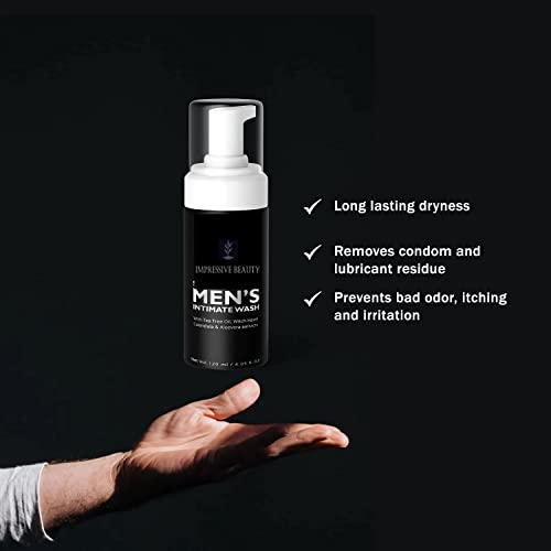 Impressive Beauty Intimate Wash for Men Natural Organic with Tea Tree Oil | pH Balanced Foam Cleansing Impressive Smile uk supplements