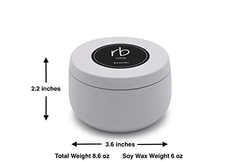 Rosbas Candle, Fraser Fir Scented, Natural Soy Wax, White Metallic Tin, 6 oz, Cotton Wick, Long Burn Time rosbas uk supplements