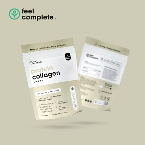 Feel Complete - High Protein Collagen - Premium Type 1 & 3 Hydrolysed Bovine Collagen - Halal - Skin, Hair & Nail Feel Complete uk supplements