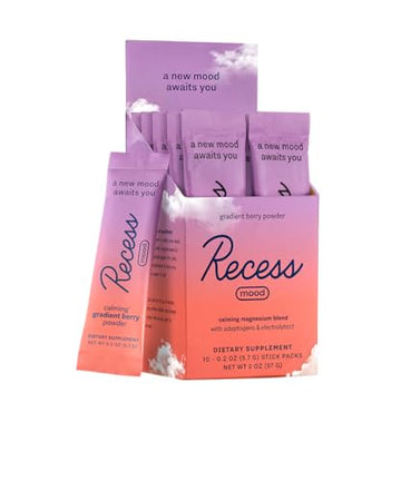 Recess Mood Powder, Calming Magnesium L-Threonate Blend with Passion Flower Drink Recess Inc. uk supplements