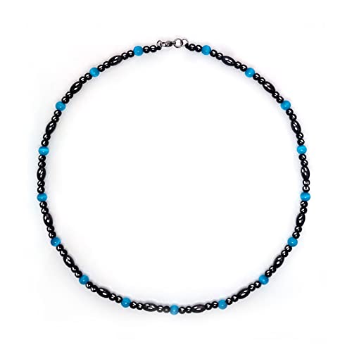 Magnetic Therapy Necklace Hematite Necklace Black Obsidian Aquamarine Magnetic Necklace Hion uk supplements