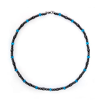 Magnetic Therapy Necklace Hematite Necklace Black Obsidian Aquamarine Magnetic Necklace Hion uk supplements