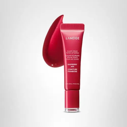 LANEIGE Glaze Craze Tinted Lip Serum, Raspberry Jam: Hydrating Lip Serum for Glossy, Nourished Lips with Plumping Polypeptides LANEIGE uk supplements
