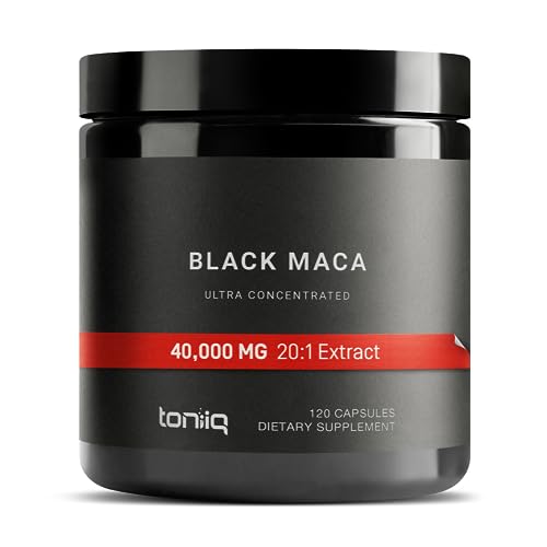 40,000mg Pure Black Maca Root Extract - Ultra Concentrated 20:1 Single Origin Wildcrafted Toniiq uk supplements
