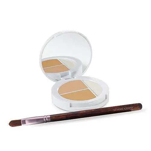 Sheer Cover Studio – Conceal and Brighten Highlight Trio – Two-Toned Concealers – Shimmering Highlighter – Light/Medium Shade – With FREE Concealer Brush – 3 Grams Sheer Cover uk supplements