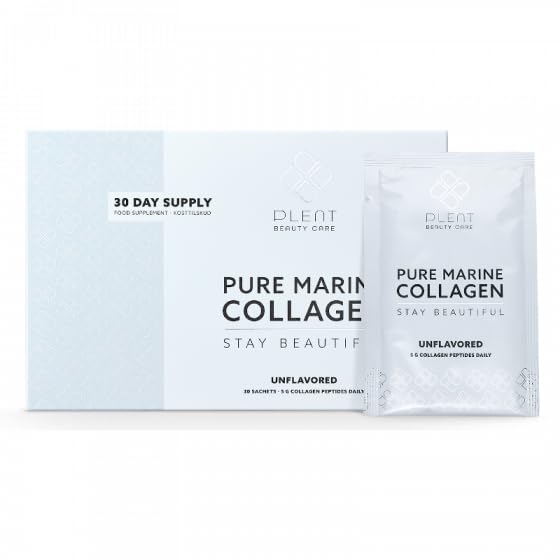 Plent Pure Marine Collagen Unflavoured - Stay Beautiful - 5G Collagen Peptides Daily - 30 Sachets Plent uk supplements