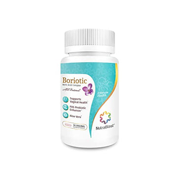 NutraBlast Boric Acid Vaginal Suppositories Complex w/Aloe Vera & FOS Prebiotic Enhancer NutraBlast uk supplements