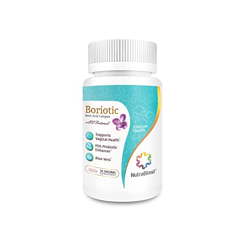 NutraBlast Boric Acid Vaginal Suppositories Complex w/Aloe Vera & FOS Prebiotic Enhancer NutraBlast uk supplements