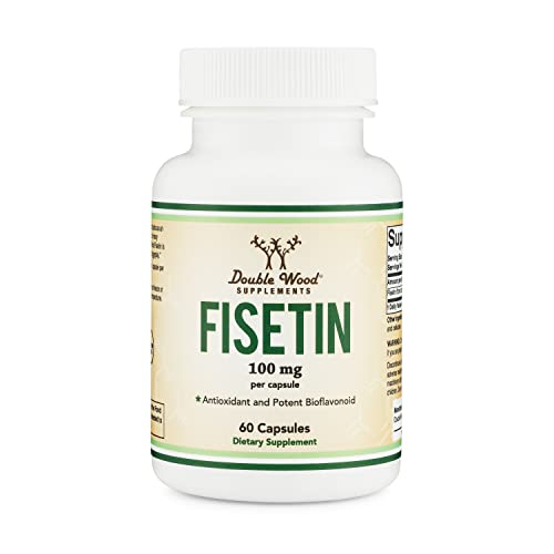 Fisetin Supplement - 100mg of Bioactive Flavnonols, 60 Count (Natural Bioflavonoid Double Wood Supplements uk supplements
