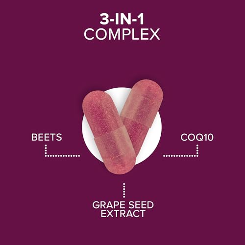 Qunol Beets Capsules for Blood Pressure Support, 3 in 1 Beets + CoQ10 + Grape Seed Qunol uk supplements