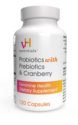 vH essentials Probiotics with Prebiotics and Cranberry Feminine Health Supplement - 120 Capsules vH essentials uk supplements