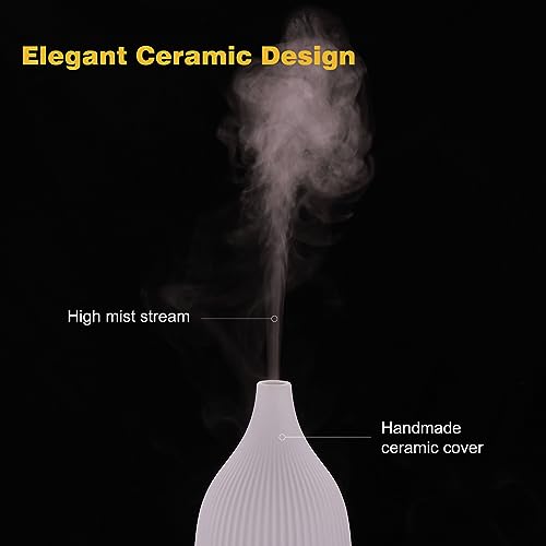 Coolego Ceramic Diffuser, 100ml Essential Oil Diffuser Ultrasonic Cool Mist Aromatherapy Diffuser Coolego uk supplements
