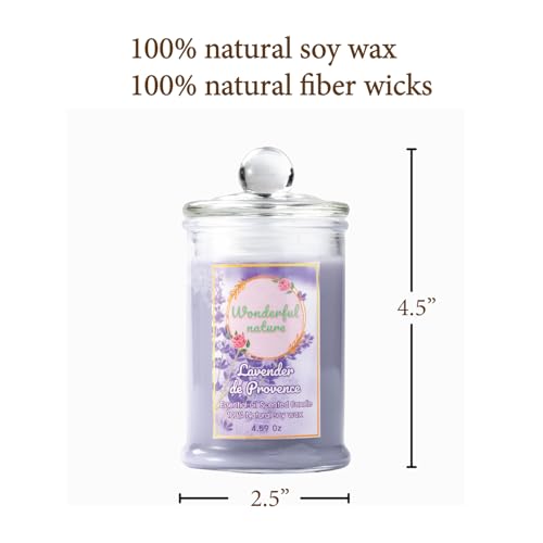 Wonderfulnature Lavender de Provence Pure Essential Oil Scented Candle, Aromatherapy WONDERFUL NATURE uk supplements