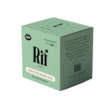 Rif Care Organic Cotton Non Applicator Tampons Regular Absorbency 18 Count Rif care uk supplements