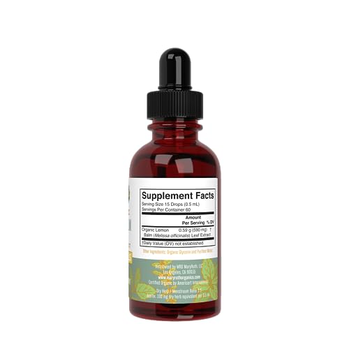 MaryRuth Organics Lemon Balm Leaf Liquid Extract | Mood Support | Relaxation | Calming | Nervine Herbal | Lemon Balm Tincture | USDA Organic | Vegan | Non-GMO | Gluten Free | 1 Fl Oz MARYRUTH'S uk supplements