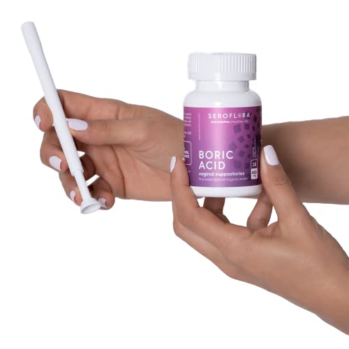 Boric Acid Vaginal Suppositories (28ct) with Disposable Vaginal Suppository Applicators (14ct) Seroflora uk supplements