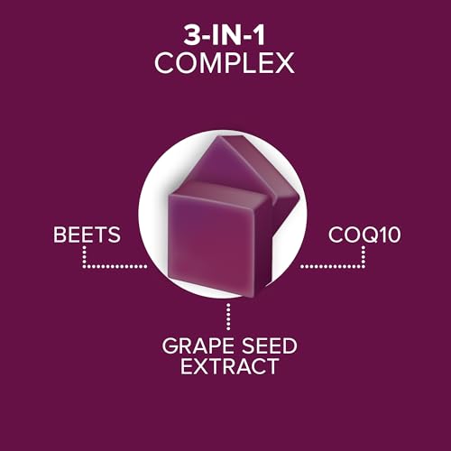 Qunol Beets Chews for Blood Pressure Support, 3 in 1 Beets + CoQ10 + Grape Seed Extract Qunol uk supplements