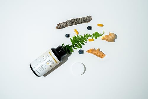 Inner Glow Age Defense Vitamins - Dermatologist and Plastic Surgeon Developed to Fight photoaging and Melasma, Polypodium Leucotomos Antioxidant Formula – Vegan, Gluten-Free – 60 Capsules Inner Glow uk supplements