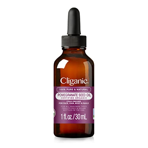 Cliganic Organic Pomegranate Seed Oil, 100% Pure - For Face, Skin | Natural Cold Pressed Unrefined Cliganic uk supplements