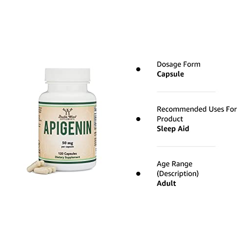 Apigenin Supplement - 50mg per Capsule, 120 Count (Powerful Bioflavonoid Found Double Wood Supplements uk supplements