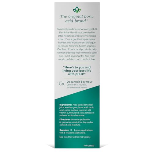 Boric Acid Moisturizing Vaginal Gel with Hyaluronic Acid, Vitamin E for Vaginal Dryness by pH-D pH-D Feminine Health Support uk supplements