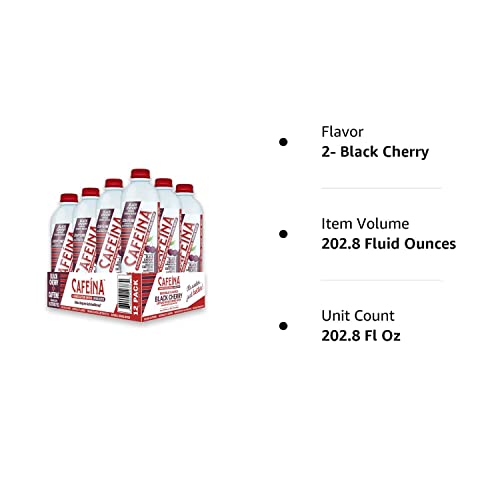 Cafeina - Naturally Flavored Black Cherry Caffeinated Spring Water (12 Pack) - 100mg Caffeine CAFEINA uk supplements