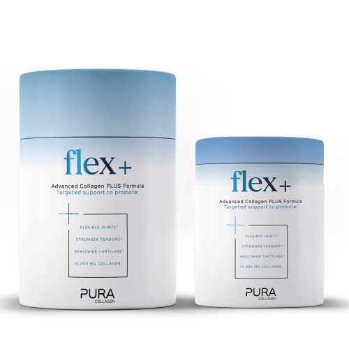 Pura Collagen Powdered Supplement Flex+, 10,000 mg Hydrolysed Peptides, Vitamin C & Manganese Pura Collagen uk supplements