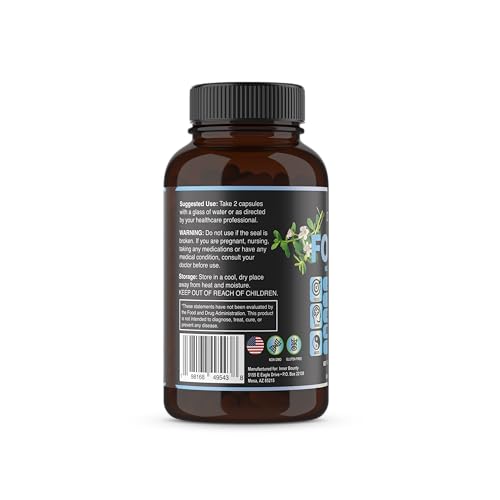 Inner Bounty Focus 14-in-1 Nootropic Brain Supplement with Lions Mane, Alpha GPC Choline, Vitamin C & B12, Taurine, Bacopa - Energy, Cognitive, Memory Support, 60 Filler Free Capsules Inner Bounty uk supplements
