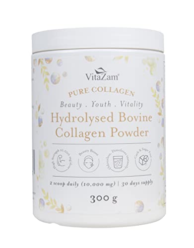Vitazam Bovine Collagen Peptides - Hydrolyzed Type 1 & 3 Collagen Powder Protein Supplement for Healthy VitaZam uk supplements