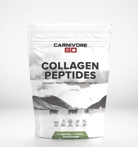 Carnivore Go Grass Fed Bovine Collagen Powder - 400g Hydrolysed Type 1 & 3 Carnivore Go uk supplements