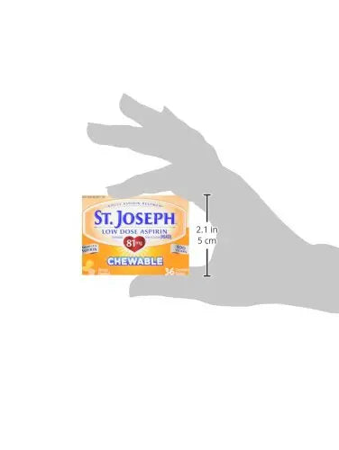 St. Joseph Aspirin Pain Reliever (NSAID) 81mg, Chewable Orange Tablets, Adult Low Dose Regimen, 36 ct St. Joseph uk supplements