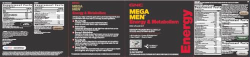 GNC Mega Men Energy and Metabolism Vitapak Program, Convenient, Complete Nutrition, 5 Products in 1 Packet, Calorie Burn, Thermogenic, 300mg Caffeine, 30 Daily Packs GNC uk supplements