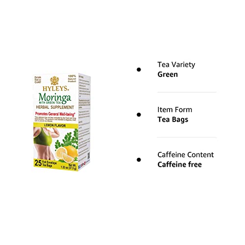 Hyleys Tea Moringa Oleifera with Lemon Flavor - 25 Tea Bags (Miracle Tree Tea) HYLEYS uk supplements