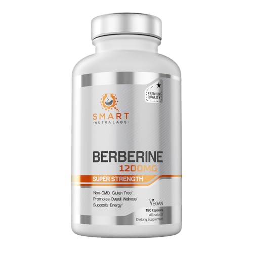Premium Berberine HCL 1200mg- 180 Vegan Capsules, 100% Pure Berberin Smart Nutra Labs uk supplements
