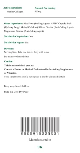 NATURE'S VITALITY'S Marine Collagen Capsules 400mg 60 Capsules 2 NATURE'S VITALITY'S uk supplements