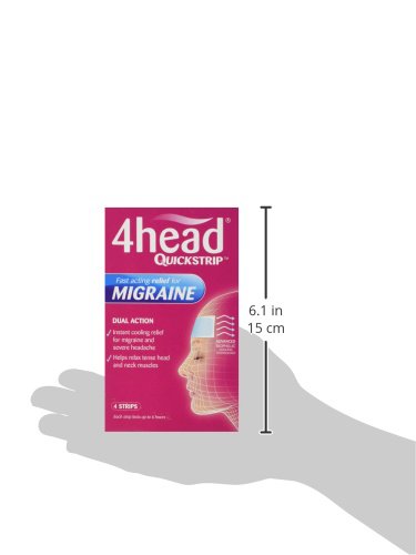 4Head Quickstrip Headache and Migraine Relief Strips - Pack of 4 4 Head uk supplements